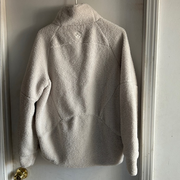 Lululemon Sherpa Scuba Oversized Funnel Neck Zip Up Bone EUC - Picture 2 of 4